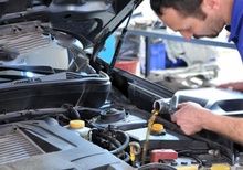 Mechanic working on car